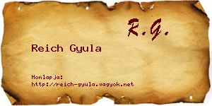 Reich Gyula névjegykártya